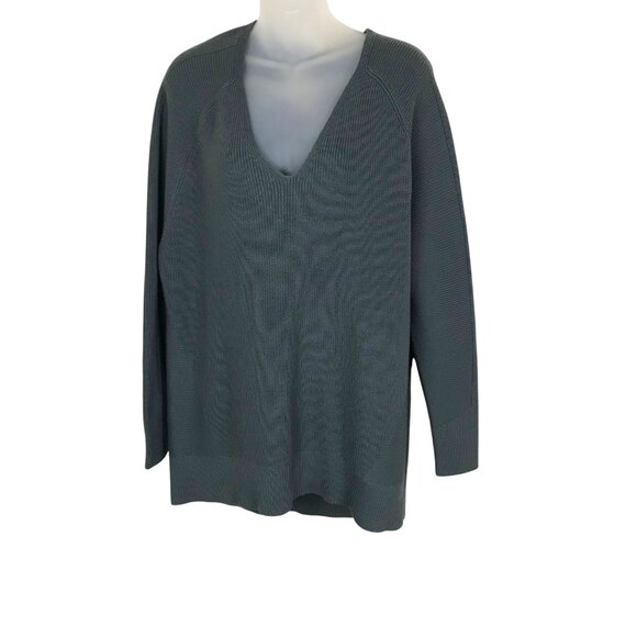 Athleta Grey Hanover V-neck Sweater Size L - Picture 3 of 8